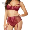 Comeonlover conjunto de lingerie liga copo aberto sutiã plus size conjuntos de lingerie erótica renda floral ropa sexy mujer conjunto erótico ri806461246u