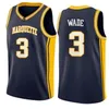 Gestikte NCAA Jersey Dwyane 3 Wade Basketbal Jerseys Mens NCAA University goedkope groothandel jersey borduurwerk logo's