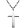 Haute Poli En Acier Inoxydable 316L Hip Hop Simple Style Croix Pendentif Collier Pour Hommes Femmes Bijoux Noir Acier Or