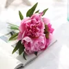 Factory Price Silk Peony Bouquet Artificial Plants Simulation Flower Wall Home Decor Wedding Holding Fake Bride Peony Bouquet Flower