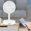 Ventilatori elettrici mobili pieghevoli retrattili con ricarica USB, ventilatore da pavimento per dormitorio per studenti, desktop portatile, con telecomando