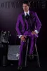 Dostosuj Popularny One Button Peak Lapel Purple Wedding Groom Tuxedos Men Garnitury Ślub / Prom / Dinner Best Man Blazer (Kurtka + Kamizelka + Kamizelka + Spodnie)