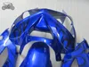 Motorcykel Fairing delar till Kawasaki Ninja ZX6R 636 03 04 ZX-6R 2003 2004 Fairings Kit Black Flames Blue Aftermarket Bodywork