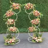 Propções de casamento círculo de ferro forjado Artificial Stand Stand Wall Shelf 4 Ring Ring Arch Decoração de Aniversário