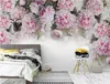 カスタムポーの壁紙ヨーロッパのロマンチックな牡丹フラワーテレビバックグラウンドウォール壁画ベッドルームELテーマレストラン壁紙3408910