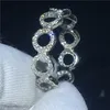 Choucong Round Promise Finger Ring 100% vero argento sterling 925 5A cz Fedi nuziali di fidanzamento per le donne Fine Jewelry