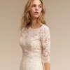 Bolero bianco avorio giacche da sposa da sposa mezza manica scollo tondo top pizzo avvolge bottone indietro alta qualità