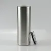 US Warehouse 20oz Sublimation Silver Tumbler Stainless Straight Tumblers with Lid Double Wall真空断熱フラスコスリムタンブラー旅行マグコーヒーカップZ11