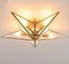 アメリカの創造的なLEDの天井灯銅の高級ヴィラホールホームデコ備品ガラスリビングルームレストラン寝室照明器具ミニ