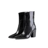 Autumn and winter cross-border hot women's boots sexy pointed thick high-heeled boots Europe and America large size fashion boots