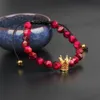 Crown Bracelets Fashion Crown Cz Zircon Bracelet Women Men With 8mm Cut Faceted Tiger Eye Stone Beads