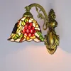 Tiffany Style Single Head Glass Wall Lamps Bar Club Aisle Balcony Wall-Lighting American Colored Grape Decoration TF064