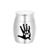 Ashes Mini Urn için Kremasyon Kolye Yahualanabilir Gravür Pençe Baskı Kavanoz Cenaze Urns 30x40mm