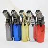 Movable Nozzle 4 Jet Flame Torch Lighters Butane Scorch Flame Chef Cooking Refillable Butane Gas Cigarette Cigar Lighter for Smoking Pipe