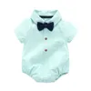 Baby Boys Kläder Ställ Kortärmad Rompers + Shorts 2PCS Infant Toddler Gentleman Outfits Kids Formal Kläder Boutiques Kläder C6510