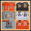 Men 1986-1988 Retro NCAA Oklahoma State OSU 21 Barry Sanders College voetbalshirts genaaid Orange Black White