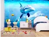 Papier peint 3D monde sous-marin Iceberg, dauphin mignon, décoration murale de fond de salon et de chambre à coucher