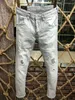 2020 Fashion Men's foreign trade jeans pants motorcycle biker men washing to do the old fold Trousers Casual Runway Denim size 46-54