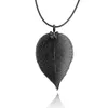 Fashion Natural New Leaf Butterfly Pendant Collier avec collier de corde en cuir cadeaux de la Saint-Valentin Cadeaux de mère pour femmes en gros de la pierre précieuse