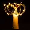 50 PCS Incluído Baterias 1 M 10LED 2 M 20LED Garrafa de Vinho Corda de Cortiça Levou Luz Lâmpadas Estreladas À Prova D 'Água para a Festa de Natal Decorações de casamento