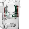 Bicchiere di vetro spesso Bong d'acqua Narghilè Tubi d'acqua in vetro a due funzioni Recycler Oil Rigs Bong unico con ciotola da 14 mm