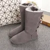 Sıcak Satış-Stralia Kadınlar Kız Klasik Lüks Kar Botları Papyon Ayak Bileği Yarım Yay Kürk Boot Kış Siyah Kestane