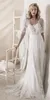 Romantico Bohemian Soft A Line Scollo senza spalline Abiti da sposa Lihi Hod 2020 Nuovi abiti da sposa con abbellimento in pizzo pieno con involucri 1644