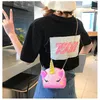 PU Glitzer Einhorn Kette Geldbörse Kinder Cartoon Umhängetaschen Jungen Mädchen Gürteltasche Gürteltasche Niedliche INS Münzgeldbörsen Brieftasche Beutel