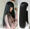 Livraison gratuite Charmante nouvelle belle Qualité Chaude vendre Perruque Fille Cheveux Raides Noir Invisible Traceless Cheveux Longs Naturellement Moelleux