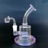 Nyaste ankomst 6 tum mini dab riggar 4 färger inline perc 5 mm tjockt glas bong glas vattenrör med 14,4 mm kvarts banger