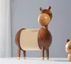 Little donkey tissue holder log roll paper holders Decorative Objects black walnut solid wood creative northern Europe living room bedroom table decoration