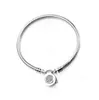 925 Sterling Silver Armband med logotyp 3mm Snake Chain Fit Lås Bangle Armband Smycken Gift för Män Kvinnor W79