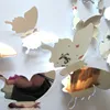 12 pcs/set Mirror Sliver 3D Butterfly Wall Stickers Party Wedding Decor DIY Home Decorations home Decor