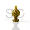 DHL!! US Striped Glass Bubble Carb Cap Luminous Carb Caps For 10mm 14mm 18mm Domeless Beveled Edge Quartz Nail Dab Rig Water Bong