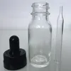 1000 pièces Fedex bouteilles de liquide E transparentes gratuites 30 ml 50 ml 15 ml 10 ml bouteille vide avec ampoule en caoutchouc noir, bouchon à vis en aluminium noir