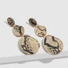 2020 Nowy Retro Leopard Kolczyki Snakeskin Nieregularność Wyolbrzymianie Połączenia Długie Kolczyki Przywróć starożytne kobiety Kolczyki Daily Fashion Jewelry