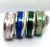 Ganze 30 Stücke 8 MM Rosa Grün Blau Shell 316L Acier Edelstahl Ringe Schmuck Fingerring Bequeme Passform267l