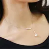 Nouveau calque Double Vintage Simulé Couleur Argent Pendentif collier de perles pour les femmes de mariage Party Bijoux Les meilleurs cadeaux