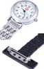 Pocket Watch Edelstahl Arabische Ziffern Quarz Watch Women Lady Quarz Clip-On Fob Brosch Krankenschwester Taschenuhr Uhr