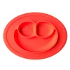 Baby Silicone Bowls Dishes Plates Food Grade Silicone Non slip Cute Bowl for Baby One-piece Dish Dining Mat RRA2839-8