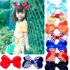 Baby Stripe Bow Hairpins 3 tums Flickor Mini Designer Bowknot Hårklipp barn Söt Barrettes Travel Hair Tillbehör 200PC TTA909