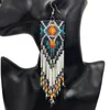 Mode-Bohemian handgemaakte kralen lange kwast oorbellen voor vrouwen mode-sieraden multicolor kralen verklaring oorbellen etnische daling