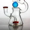 7 Zoll hohe Mini Glass Bong Shisha mit Leuchtkugel 14mm Joint Recyler Dab Rig Rig -Perkolator Rotatable Becher Bongs