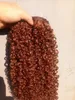 Brasileño Virginal Humano Remy Cabello Rizado Trama Humana Extensiones de cabello de doble extracción Sin procesar Marrón 30 # Color