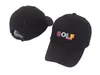 Partihandel 5 färger Nya skaparen Golf Hat Golf Letter broderad baseballmössa Justerbara strapbackhattar Golf Boll Caps 50 st