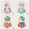 Meisjes brief gedrukt kleding sets zomer bandhnu slip vest shorts zweet pak mode outdoor gym kleding trainingspak boutique kleding byp736