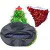 Nieuwe grappige 41cm x42cm niet-geweven doek kerstboom party santa hoed vakantie foto rekwisieten gebreide hoed voor kid volwassen festival decor