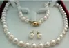 14K gold brooch 7-8MM white Akoya Pearl pendant necklace 18''