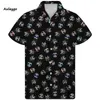 Guayabera Camisa Hombre Pinapple Print Мужские летние рубашки для больших и высоких коротких рукава тонкие дышащие ткани Гавайи стиль1