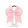 20 Colors 45 Inch Solid Cheerleading Ribbon Bows Grosgrain Cheer Bows Tie With Elastic Band Girls Rubber Hair Band FJ4425846469